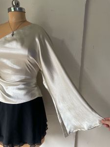 Satin One-Shoulder Top