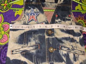 Denim Vest with Patches
