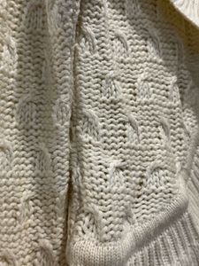 Cream Ruffle Knit Cardigan