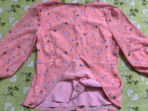 Chic Pink Floral Puff Sleeve Top