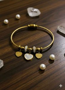 Heart Charm Bangle