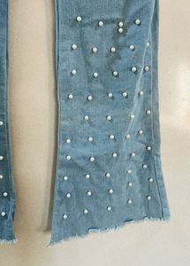 Pearl Emblished Flare Jeans