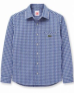 Lacoste Live Blue White Gingham Check Shirt