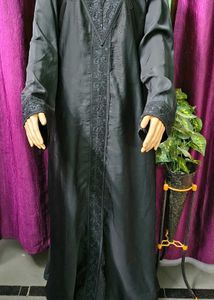 Elegant Black Abaya Anarkali Burqa  with Embroider