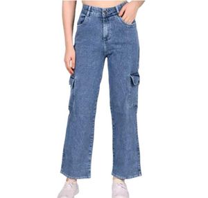 Stylish Blue Denim Cargo Pants