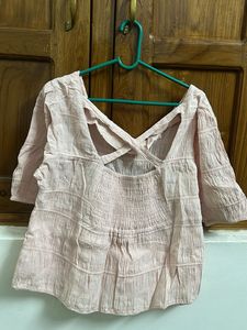 Light Pink Textured Tunic Top