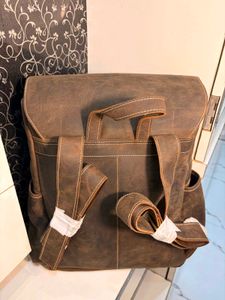 Rustic Brown Leather Backpack