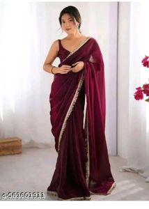 Elegant Maroon Saree with Gold Border