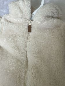 New Born Cozy Cream Fleece Baby Onesie