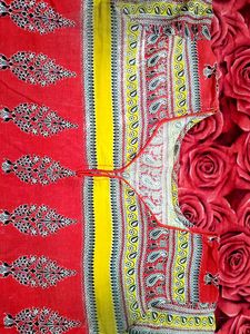 Red &amp; Yellow Printed Kurti