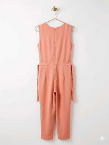 Peach Lace-Up Jumpsuit