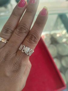 pure Silver Tone Heart Ring