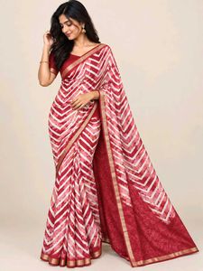 Elegant Red Soft material saree