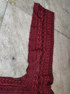 Maroon Printed Full Sleeve Kurta