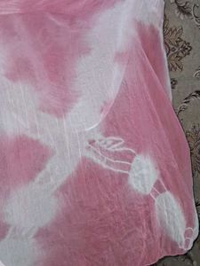 Pink &amp; White Tie-Dye Dupatta of 1
