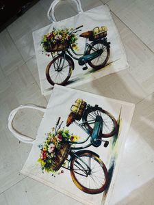 Floral Bicycle Tote Bag