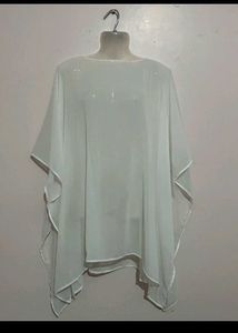 Sheer White Cape Top