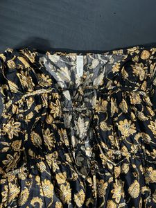 Black &amp; Gold Floral Blouse
