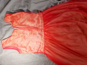 women umbrella dress red and gold colour