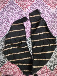 Stylish Sleeveless Printed Black Kurta with pant
