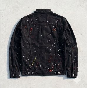 Nuon by Westside Black Denim Jacket with Paint Spl