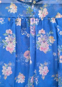 Blue Floral Sheer Top