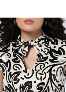 Stylish Black and White Printed Dress