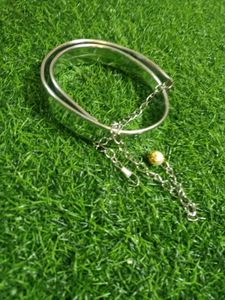 Stylish Silver Belt with Chain Detail