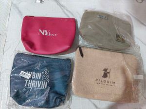 Set of 4 Stylish Pouches for Organization
