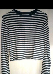 Striped Long Sleeve Turtleneck Top