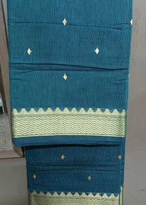 Dark Bottle Green Saree with Golden Zari Border