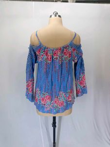 Boho Cold Shoulder Floral Blouse