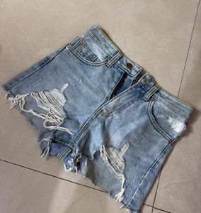 Distressed Denim Shorts