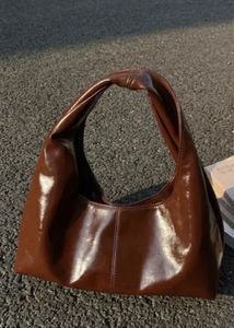 Chic Brown Faux Leather Hobo Bag