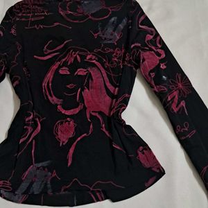 Y2k Vintage 2000s Hollywood Graphic Print Fur Top