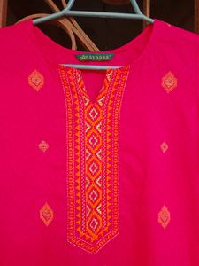 Embroidered Dobby Kurta With Pant