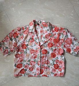Vintage Floral Print Button-Up Shirt