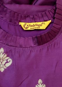 Purple Banarasi Silk Kurta Set