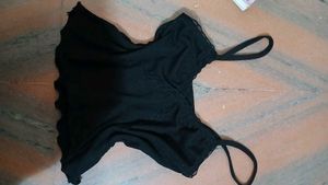 Black Lace Trim Camisole Top