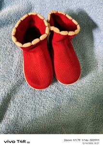 Adorable Red Baby Booties