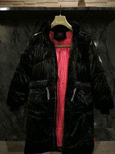 Shiny Black Puffer Coat