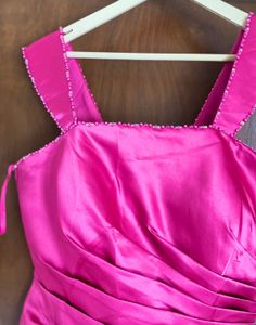 Vibrant Pink Beaded Corset Top