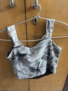 Stylish Marble Print Crop Top