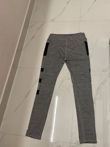 Gray &amp; Black Active Leggings by Styli