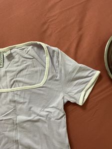 H&amp;M Cute Pastel Square Neck Top