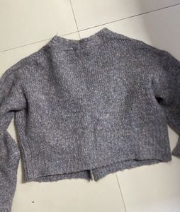 Gray Knit Cardigan