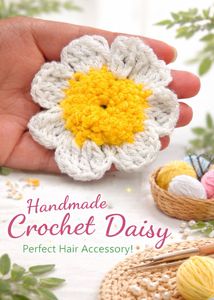 Handmade Crochet Daisy Hair Clip