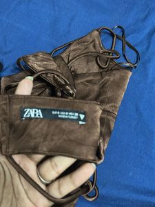 Zara brown satin top