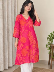 W Vibrant Floral Print Kurta