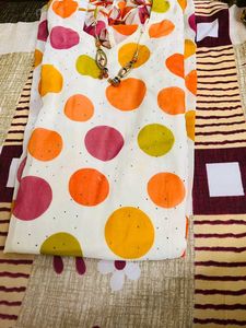 Printed Kurta Set with Orange Palazzo